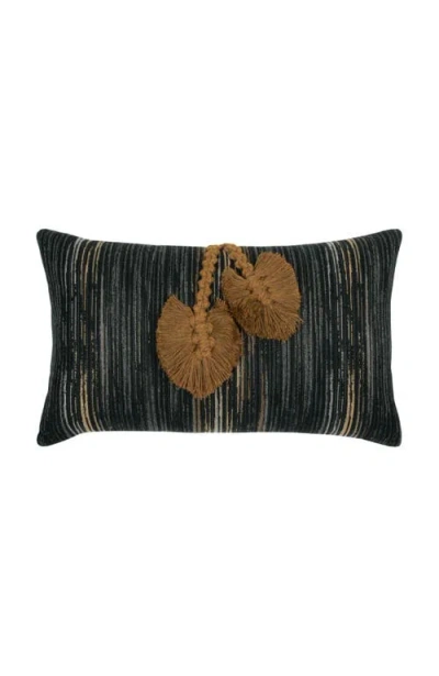 Elaine Smith Ingenuity Harvest Hand Knotted Macrame Indoor & Outdoor Woven Accent Pillow In Brown