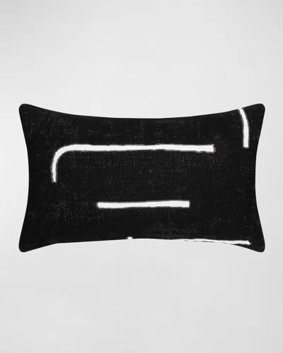 Elaine Smith Instinct Outdoor Lumbar Pillow, 12" X 20" In Ebony