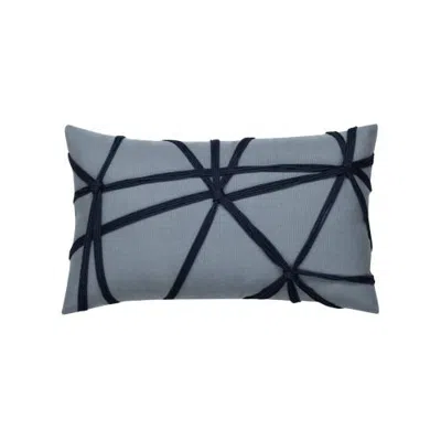 Elaine Smith Interlace Hand Knotted Indoor & Outdoor Woven Accent Pillow & Insert In Gray