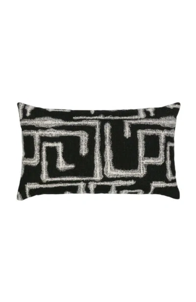 Elaine Smith Kasai Ebony Indoor & Outdoor Woven Accent Pillow In Black