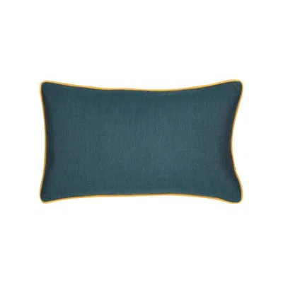 Elaine Smith Lagoon Sunrise Indoor & Outdoor Woven Accent Pillow & Insert With Contrasting Self-welt In Blue