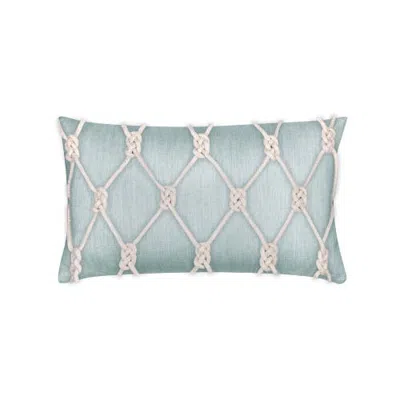 Elaine Smith Latticework Hand-knotted Indoor & Outdoor Woven Accent Pillow & Insert In Blue