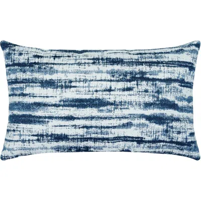 Elaine Smith Linear Indigo Indoor & Outdoor Woven Accent Lumbar Pillow In Blue