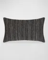 Elaine Smith Luxe Stripe Outdoor Lumbar Pillow In Charcoal