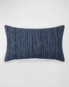 Elaine Smith Luxe Stripe Outdoor Lumbar Pillow In Indigo