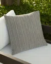 Elaine Smith Luxe Stripe Outdoor Pillow In Pewter