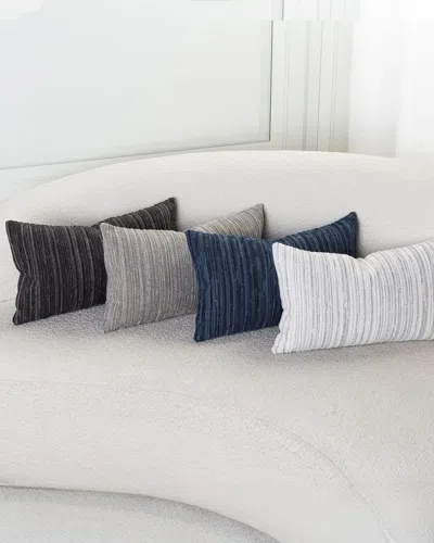 Elaine Smith Luxe Stripe Pillow, 20" Square In Pewter