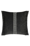 Elaine Smith Luxe Velour Chenille With Decorative Tape Indoor & Outdoor Woven Accent Pillow