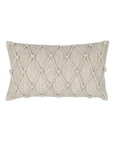 Elaine Smith Macrame Fawn Hand Knotted Indoor & Outdoor Woven Accent Pillow In Brown