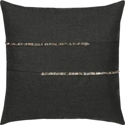Elaine Smith Micro Fringe Carbon Indoor & Outdoor Woven Accent Pillow
