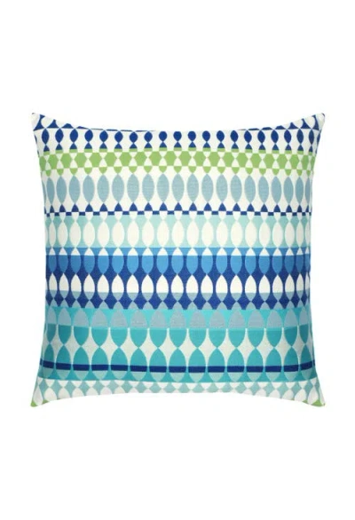 Elaine Smith Modern Oval Indoor & Outdoor Woven Accent Pillow In Blue