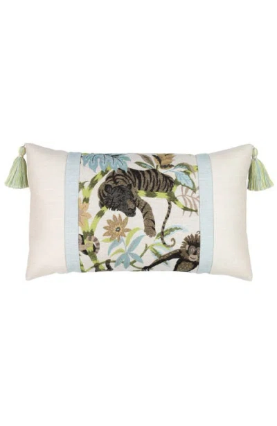 Elaine Smith Monteverde Panelled With Tassels Indoor & Outdoor Woven Accent Pillow
