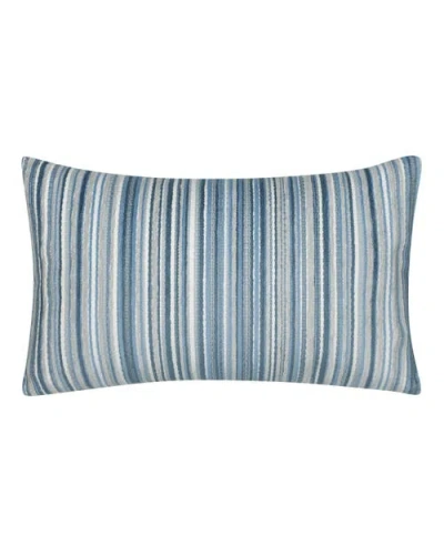 Elaine Smith Plush Velvet Stripe Indoor & Outdoor Woven Accent Pillow In Blue