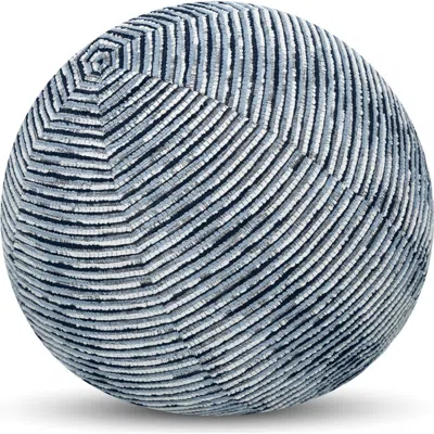Elaine Smith Progress Multicolored Chenille Indoor & Outdoor Woven Accent Orb Pillow In Blue