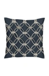 Elaine Smith Rope Hand Knotted Macrame Indoor & Outdoor Woven Accent Pillow In Purple
