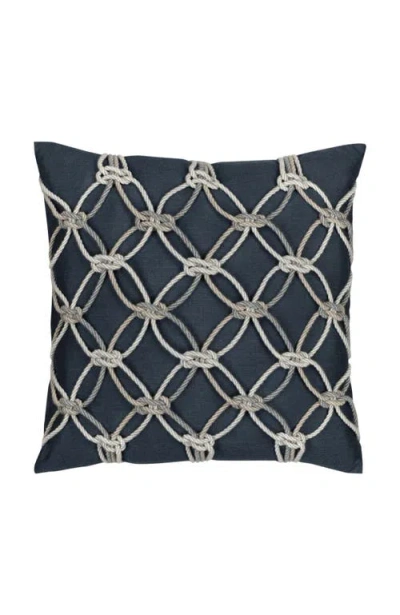 Elaine Smith Rope Hand Knotted Macrame Indoor & Outdoor Woven Accent Pillow In Purple