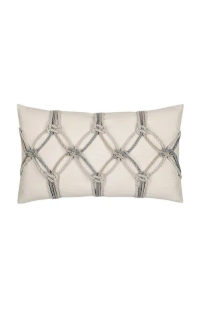 Elaine Smith Rope Hand Knotted Macrame Indoor & Outdoor Woven Accent Pillow, 12x20 In Gray