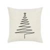 Elaine Smith Silent Night Crema Indoor & Outdoor Woven Accent Pillow In White