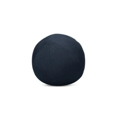 Elaine Smith Solid Indigo Indoor & Outdoor Woven Accent Orb Pillow In Blue