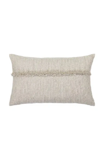 Elaine Smith Sumptuous Fawn Soft Chenille Fringed Indoor & Outdoor Woven Accent Pillow In Brown