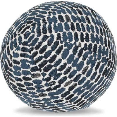 Elaine Smith Thumbprint Indoor & Outdoor Woven Accent Orb Pillow In Blue