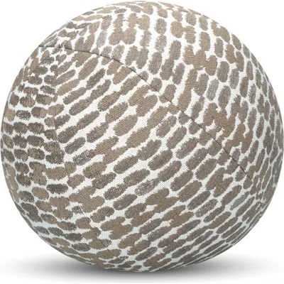 Elaine Smith Thumbprint Indoor & Outdoor Woven Accent Orb Pillow In Brown