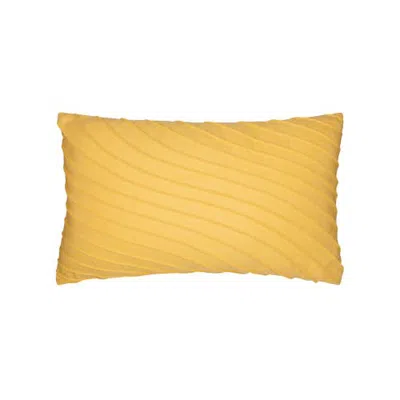 Elaine Smith Tidal Hand Pleated Indoor & Outdoor Woven Accent Pillow In Yellow