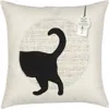 Elaine Smith Unconditional Meow (tail) Handmade Terry Indoor/outdoor Pillow