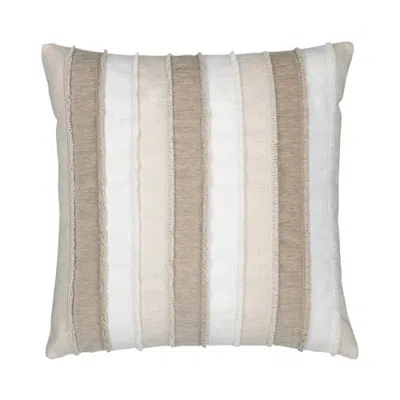 Elaine Smith Vista Multi Colored Velvet Embroidered Paneled Indoor & Outdoor Woven Accent Pillow In Brown