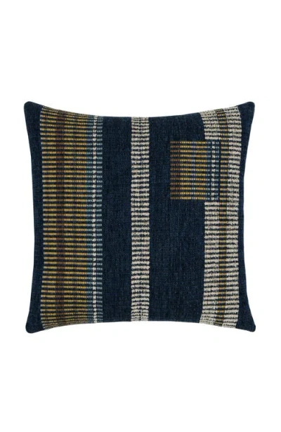 Elaine Smith Voyage Indigo Textured With Chenille Indoor & Outdoor Woven Accent Pillow