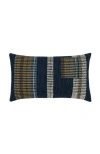 Elaine Smith Voyage Indigo Textured With Chenille Indoor & Outdoor Woven Accent Pillow