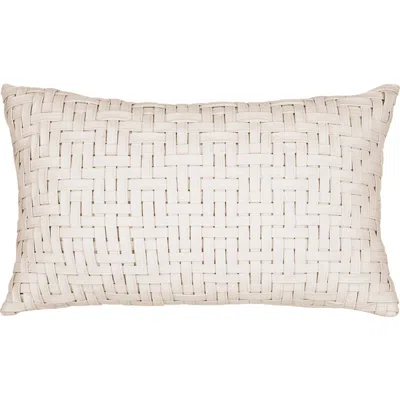 Elaine Smith Weave Handwoven Dimensional Indoor & Outdoor Woven Accent Pillow & Insert In Neutral