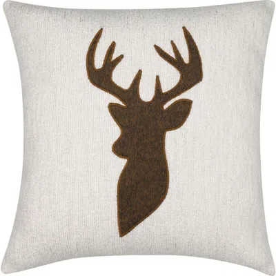 Elaine Smith Woodland Hand Applique Chenille Indoor & Outdoor Woven Accent Pillow