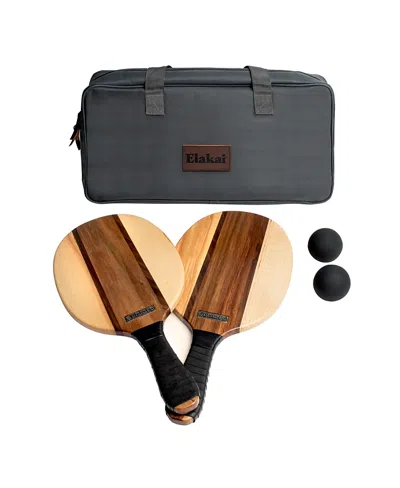 Elakai Natural Premium Hardwoods Two Player Patroller Paddle Ball Set - Ages 11+