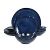 Elama 12-pc. Stoneware Dinnerware Set In Blue