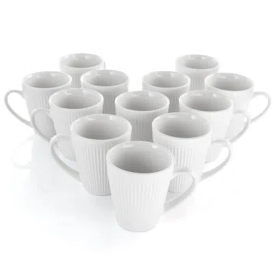 Elama 12 Piece Coffee Mug Set In White