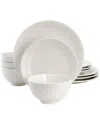 Elama 12pc Dinnerware Set In White