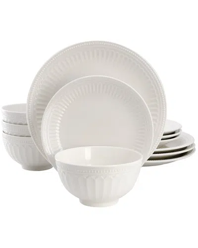 Elama 12pc Dinnerware Set In White