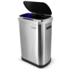 Elama 13 Gallon Automatic Sensor Hands Free Trash Can In Silver In Silver