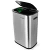 Elama 14.5 Gallon Automatic Sensor Hands Free Trash Can In Matte Silver In Gray