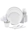 Elama 150pc Disposable Plastic Dinnerware Party Set In White