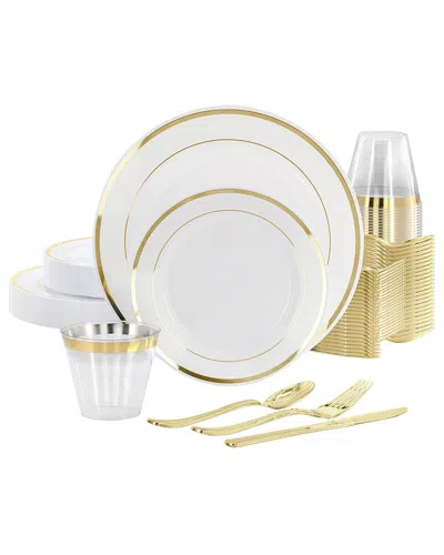 ELAMA ELAMA 150PC DISPOSABLE PLASTIC DINNERWARE PARTY SET