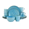 Elama 16-pc. Stoneware Dinnerware Set In Blue