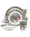 Elama 16pc Dinnerware Set In Multi