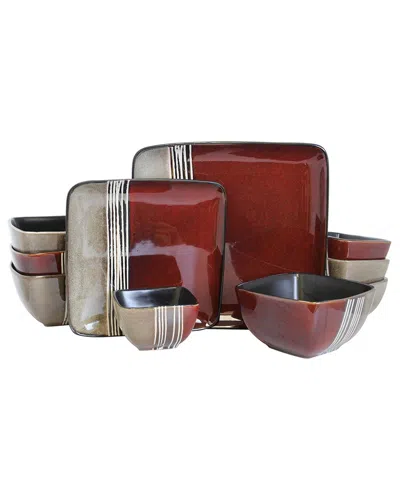 ELAMA ELAMA 16PC SOFT SQUARE DOUBLE BOWL DINNERWARE SET
