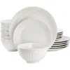 Elama 18 Piece Stoneware Dinnerware Set In White
