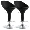 Elama 2 Piece Adjustable Plastic Bar Stool In Black With Chrome Base In Black