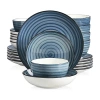 Elama 24-pc. Stoneware Dinnerware Set In Blue