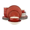 Elama 24-pc. Stoneware Dinnerware Set In Red