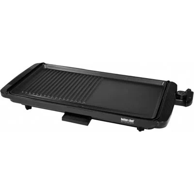 Elama 2-in-1 Electric Countertop Grill And Griddle – Family Size Non-stick Surface With Adjustable Tempera In Matte Black